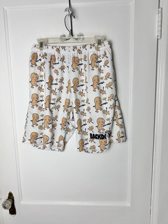 LaCrosse Other - Lacrosse Backdoor Shorts Men's Small White Graphic Baby Novelty Print Loose Fit